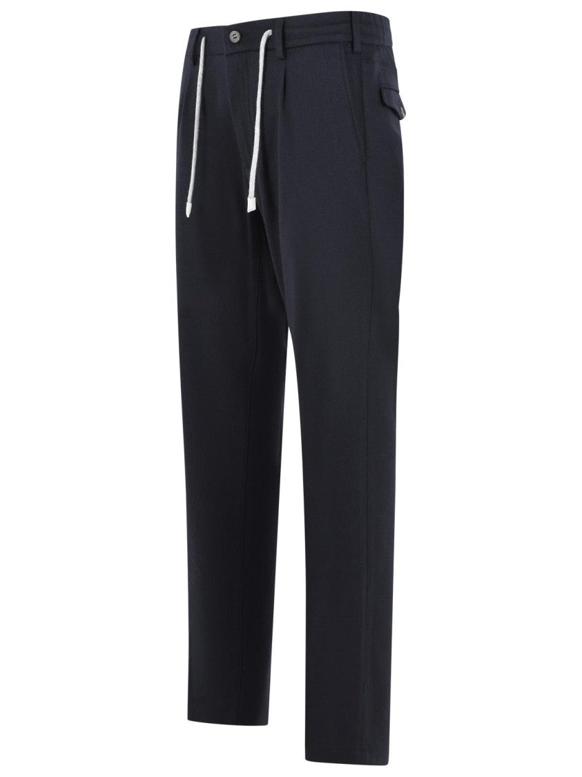 Eleventy Blue Wool Blend Trousers
