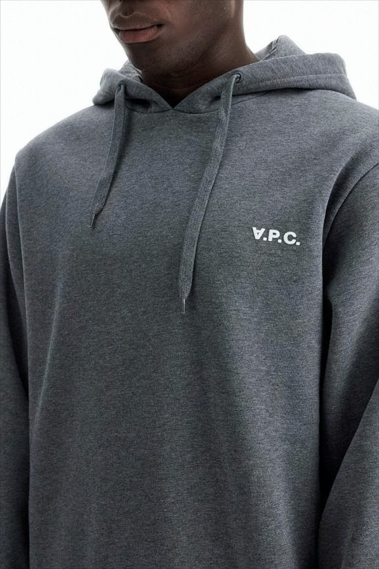 A.P.C. Grey Cotton Hoodie With Subtle Branding