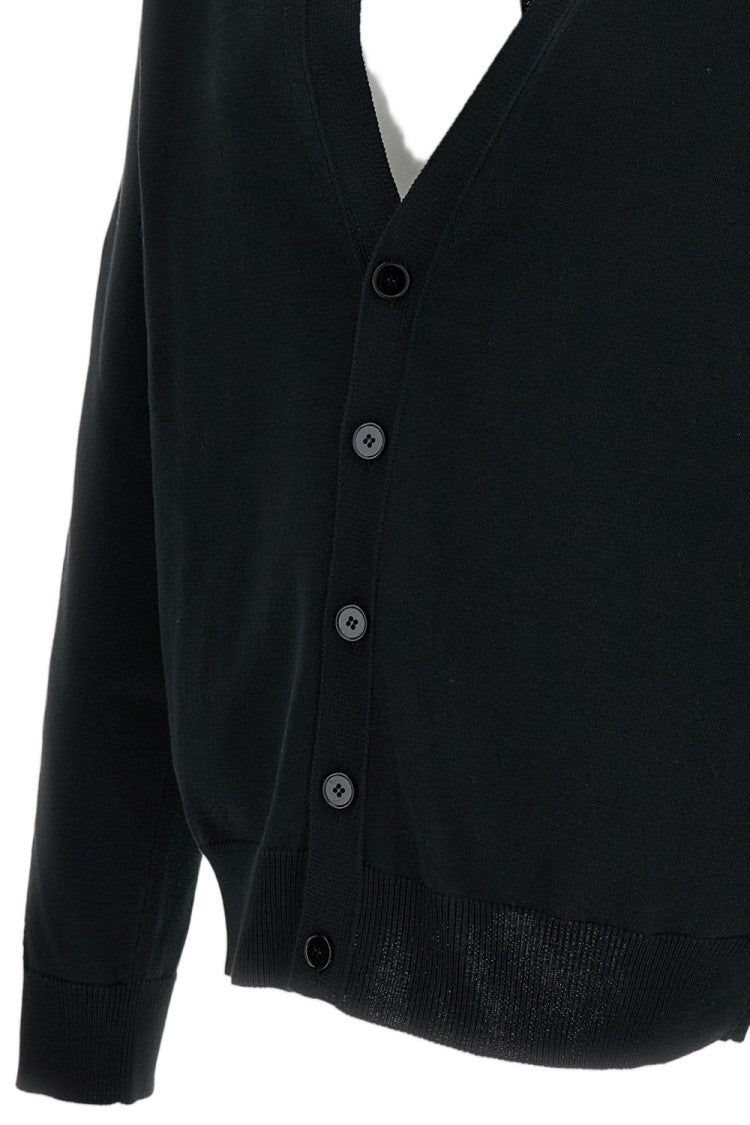 Givenchy Black Couture Seam Cotton Cardigan