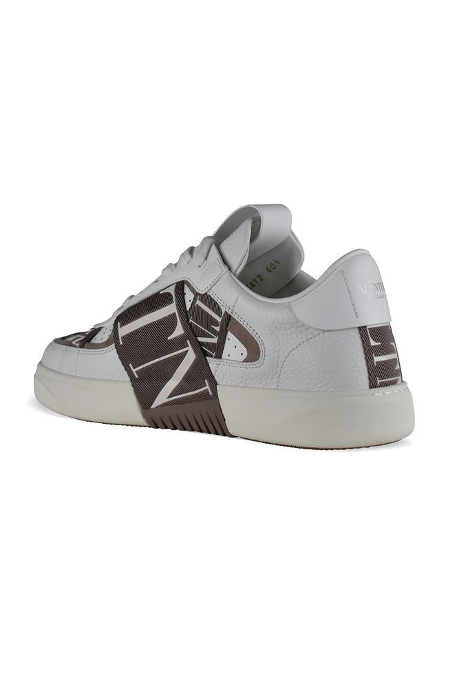 Valentino Garavani White And Beige Leather Sneakers