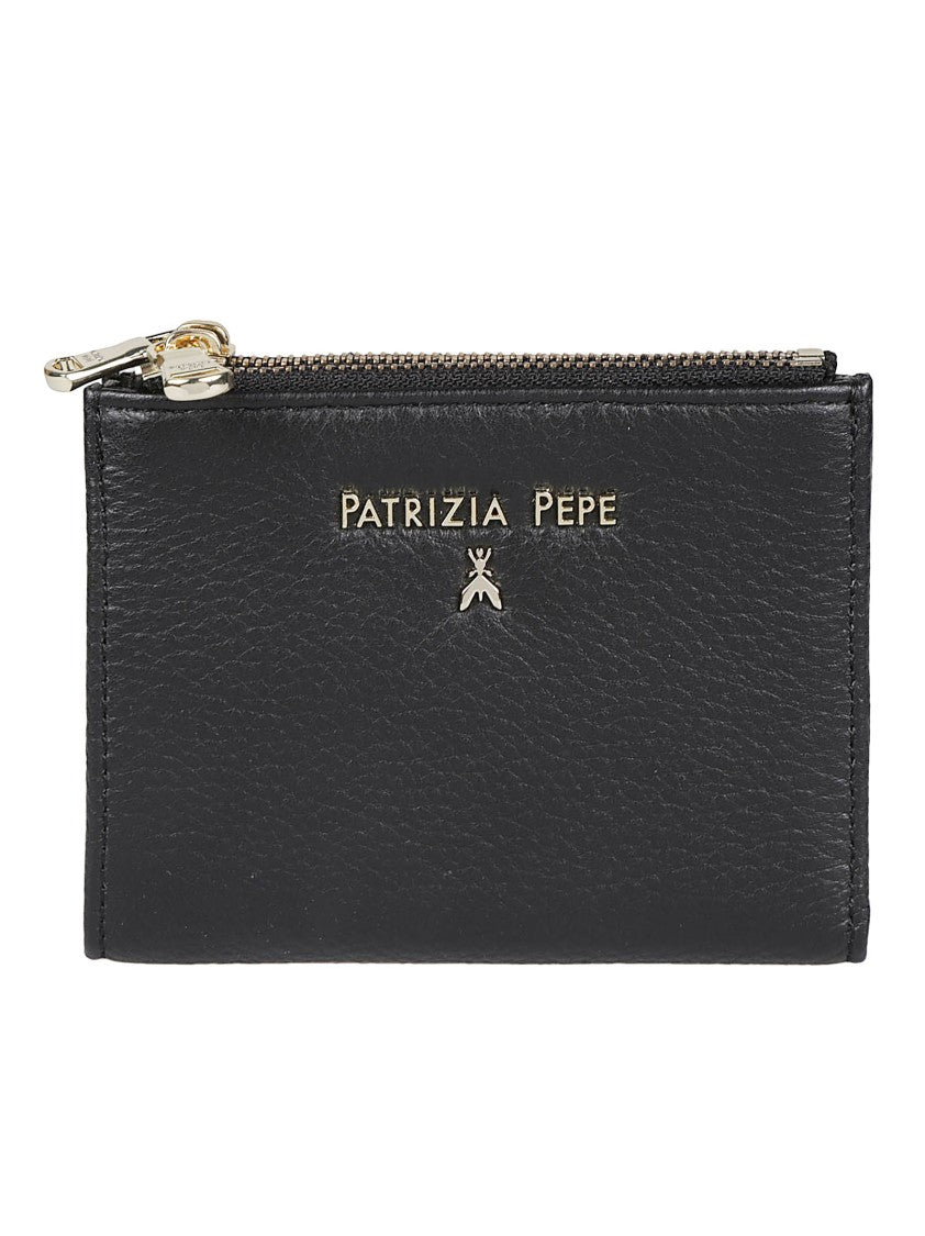 Patrizia Pepe Textured Calf Leather Zippered Credit Card Holder