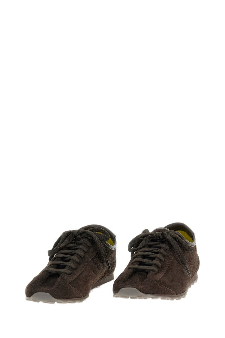Jacquemus Rond-Carré Rubber Sole Sneakers In Water-Repellent Leather
