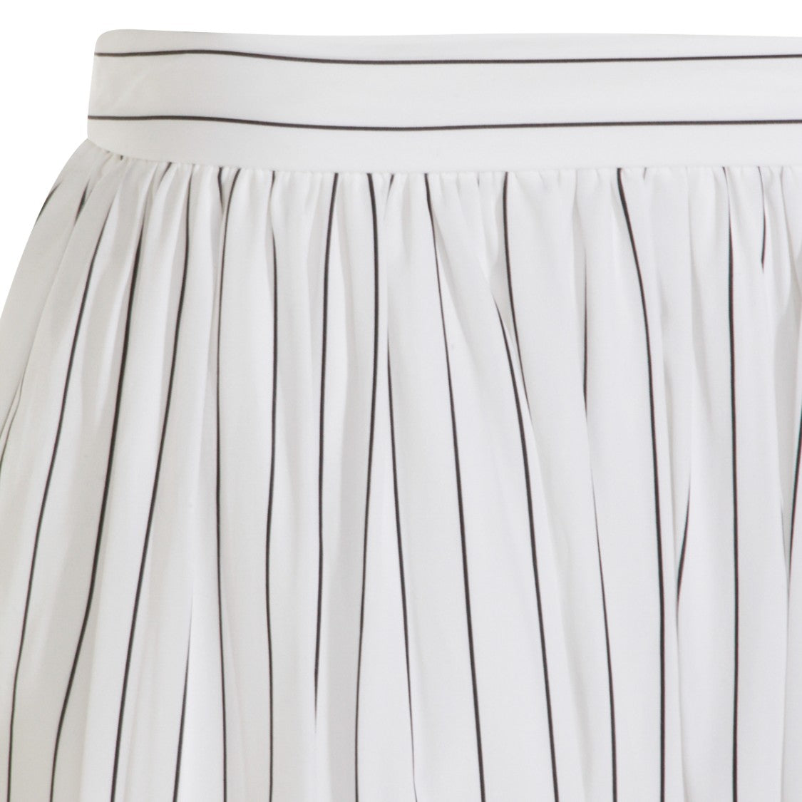 Jil Sander Cotton Midi Skirt With Striped Motif And Ruffled Hem