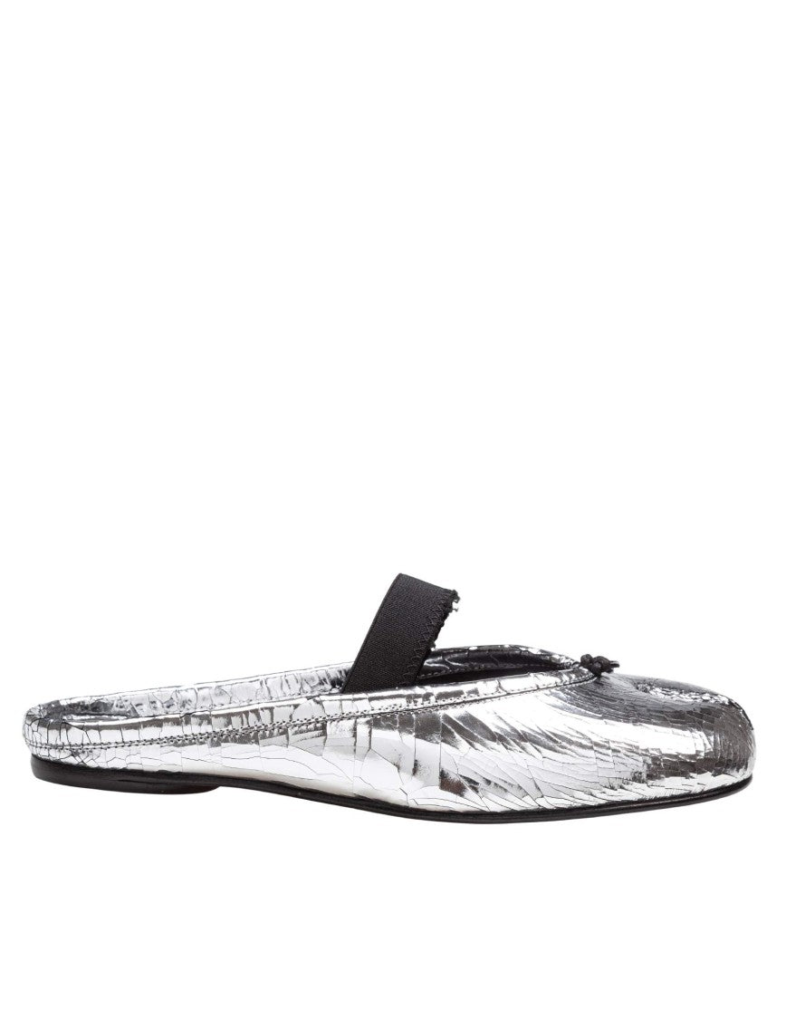 Maison Margiela Silver Broken Leather Tabi Mule