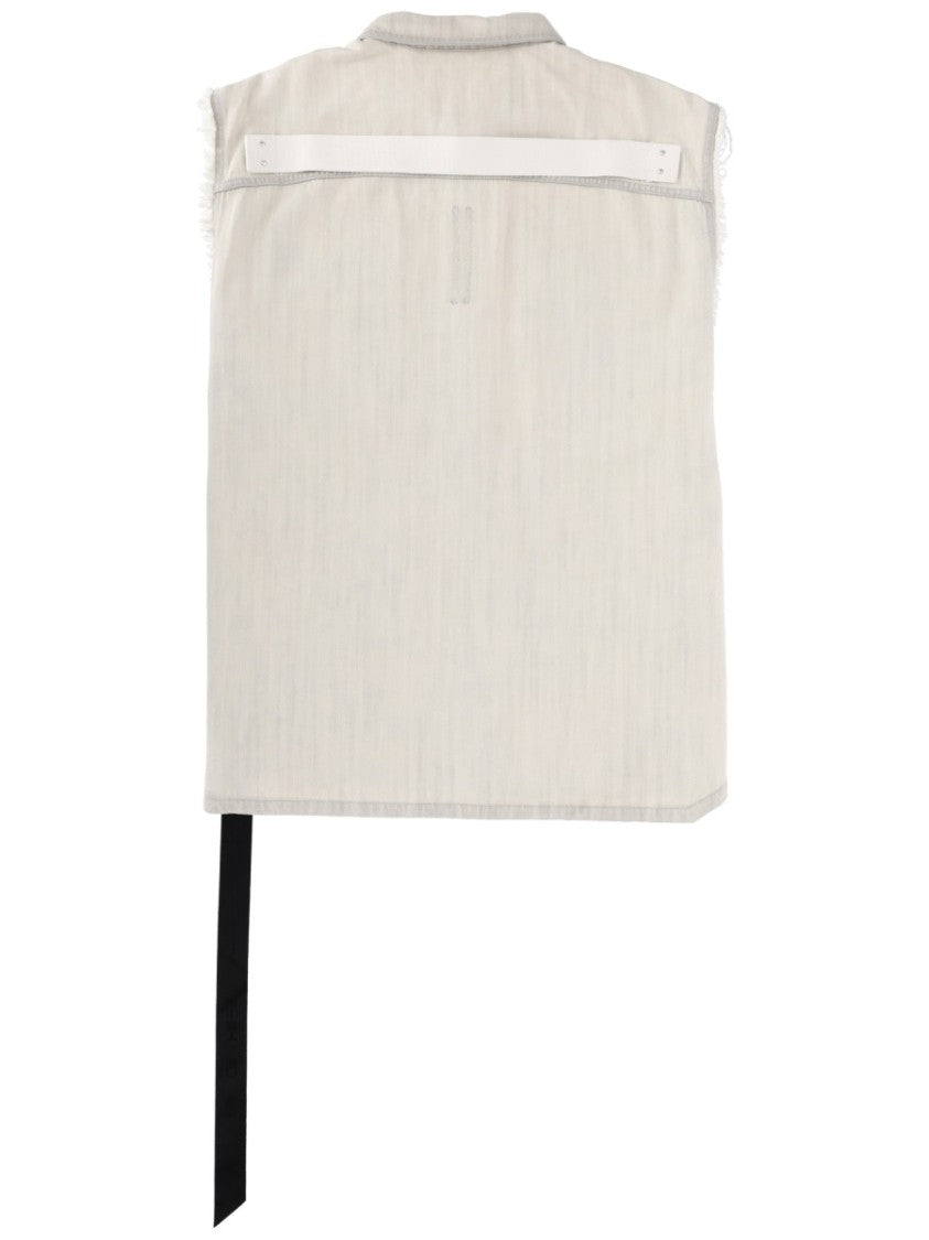 Drkshdw By Rick Owens Sl Tommy Sleeveless Frayed Jacket