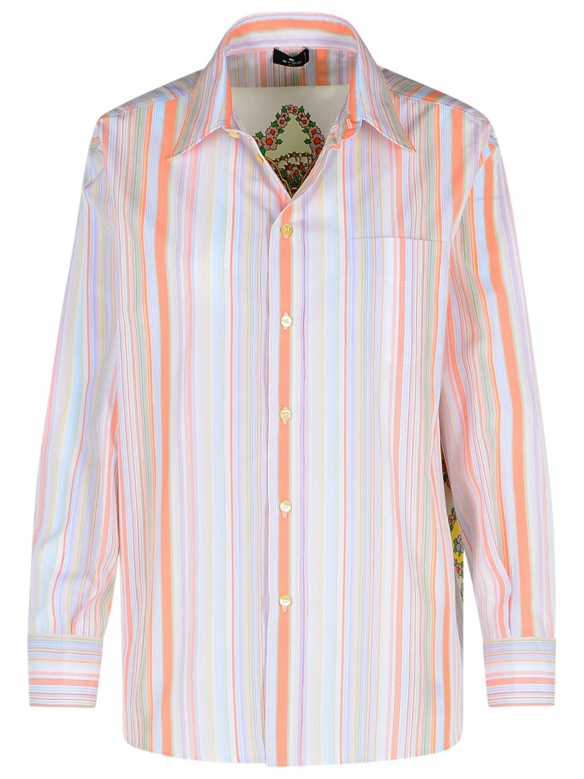 Etro Orange Cotton Shirt
