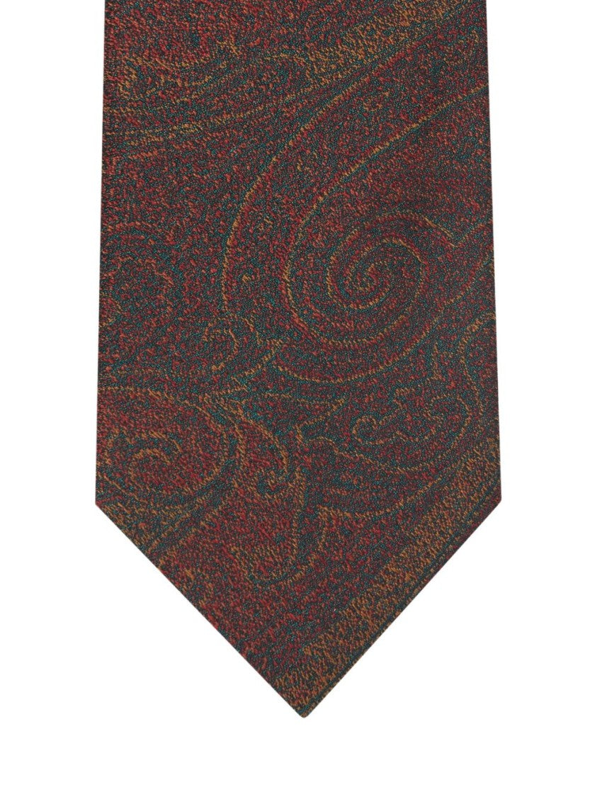 Etro Bordeaux Tie With Paisley Pattern