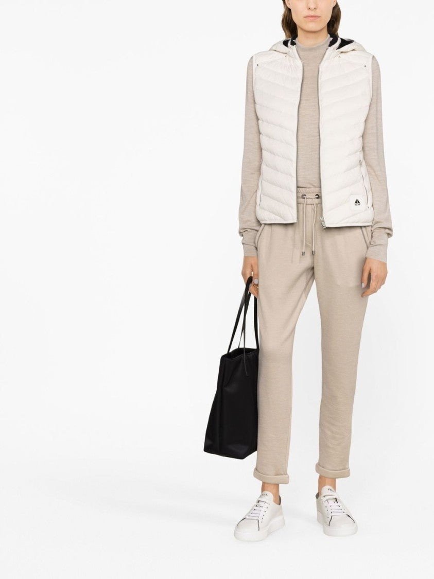 Brunello Cucinelli Beige Subtle Glitter Cotton-Silk Cropped Pants