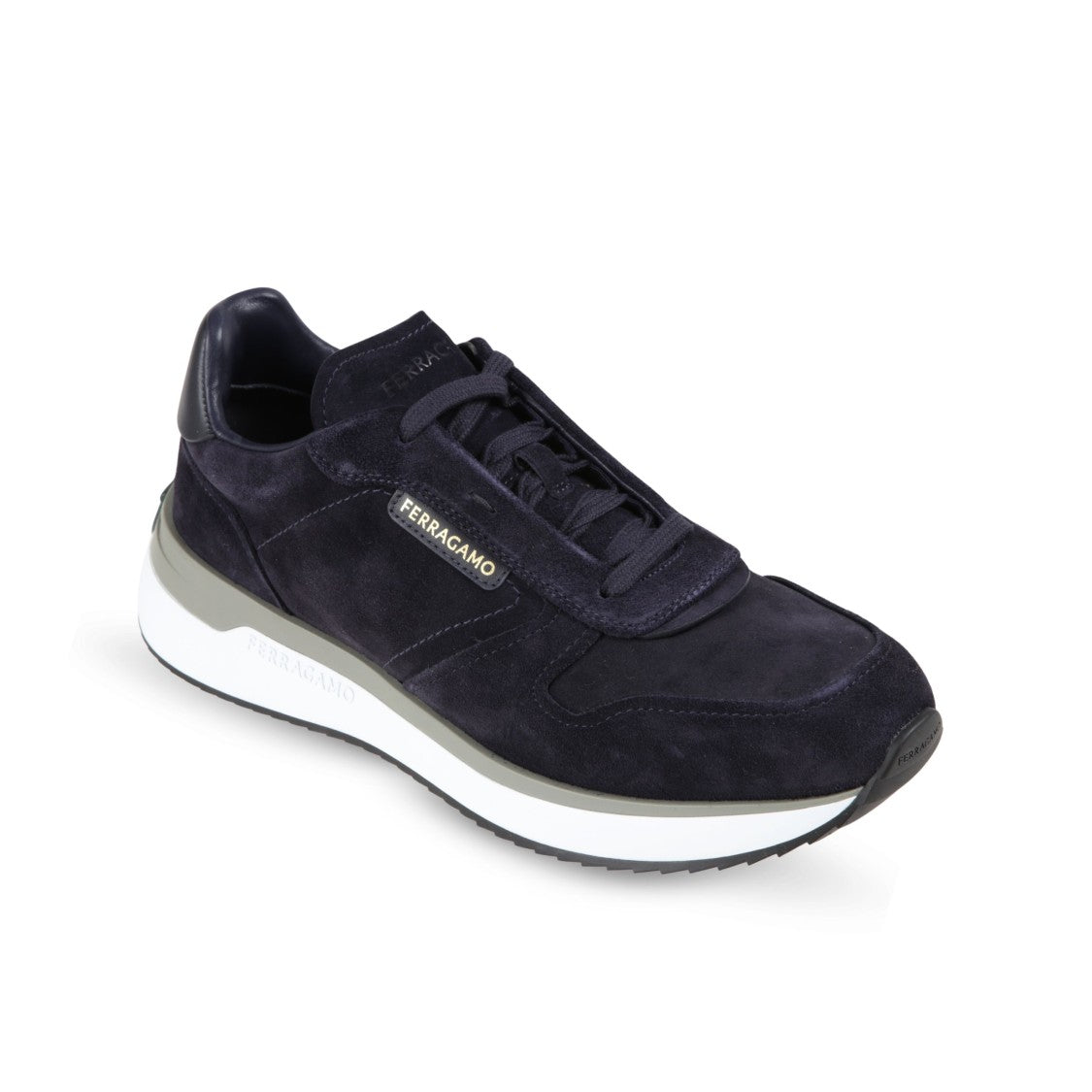 Ferragamo Minimalist White Leather Sneakers With Smooth Silhouette