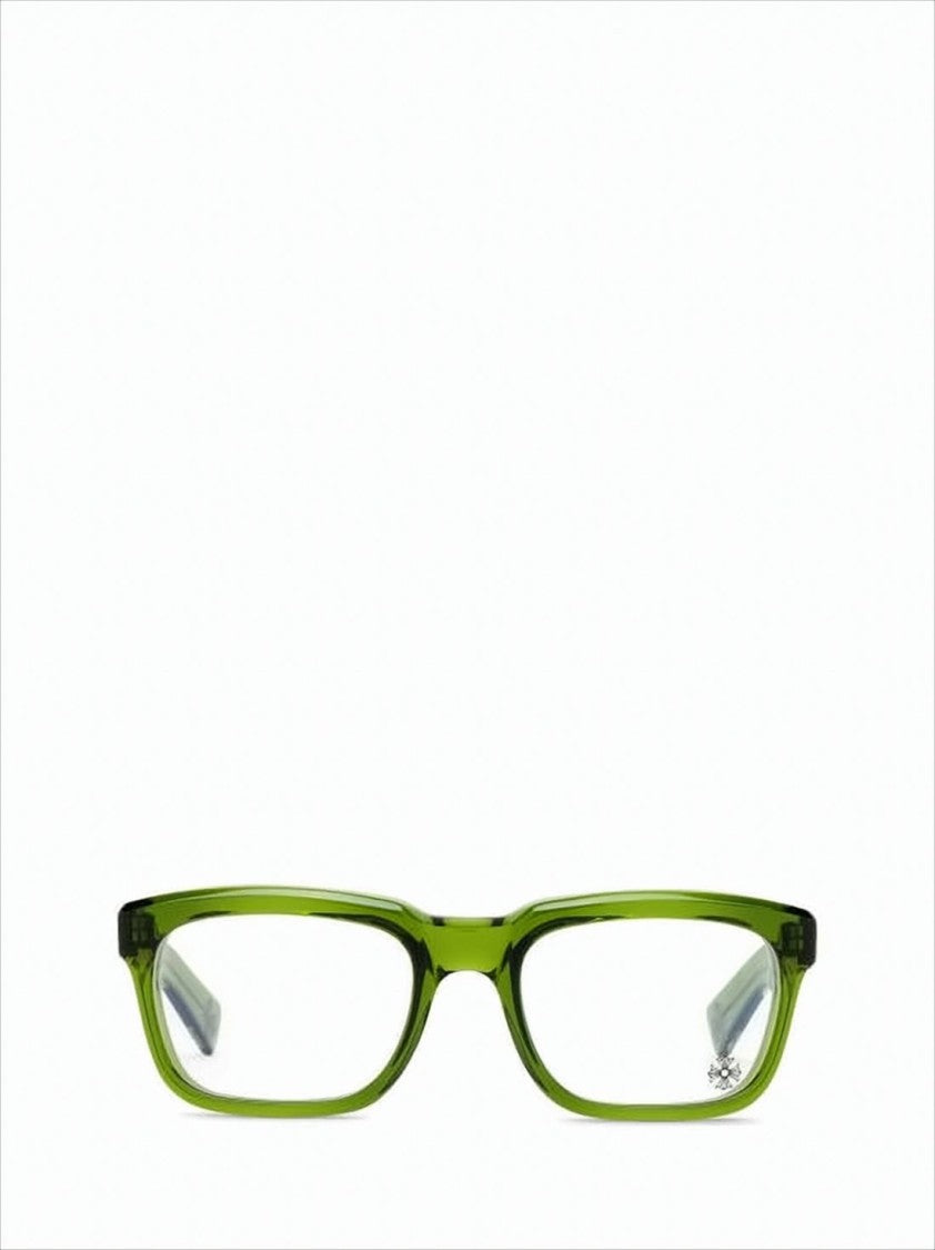 Chrome Hearts Translucent Green Acetate Sunglasses With Silver Detailing