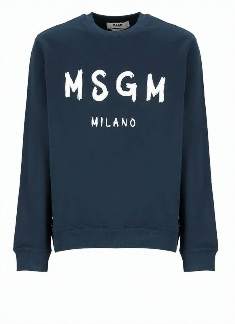 Msgm Relaxed-Fit Long-Sleeve T-Shirt With Bold Graphic Print