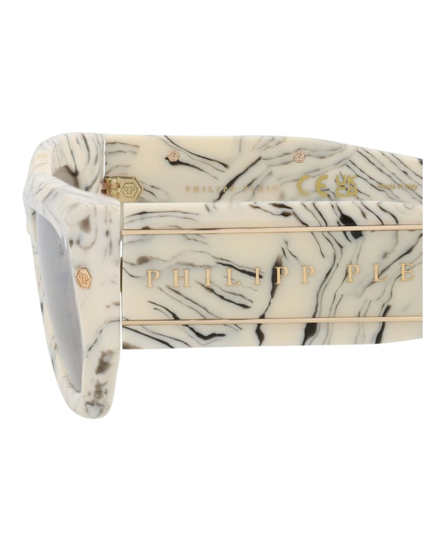 Philipp Plein Square-Frame Acetate Sunglasses With Marbled Design