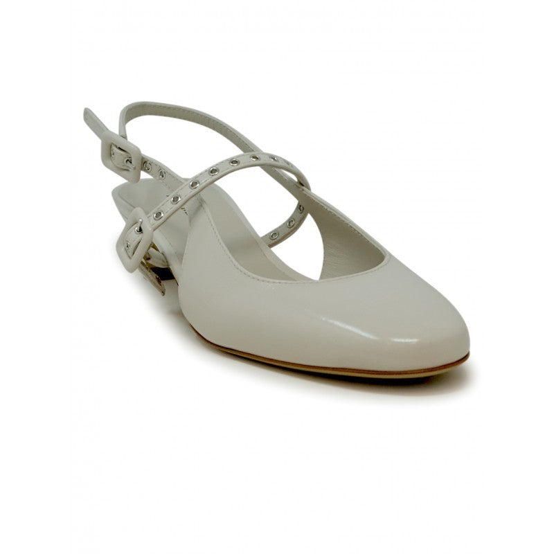 Halmanera Dina14 Ivory Tofu Patent Leather Glaze Sandals