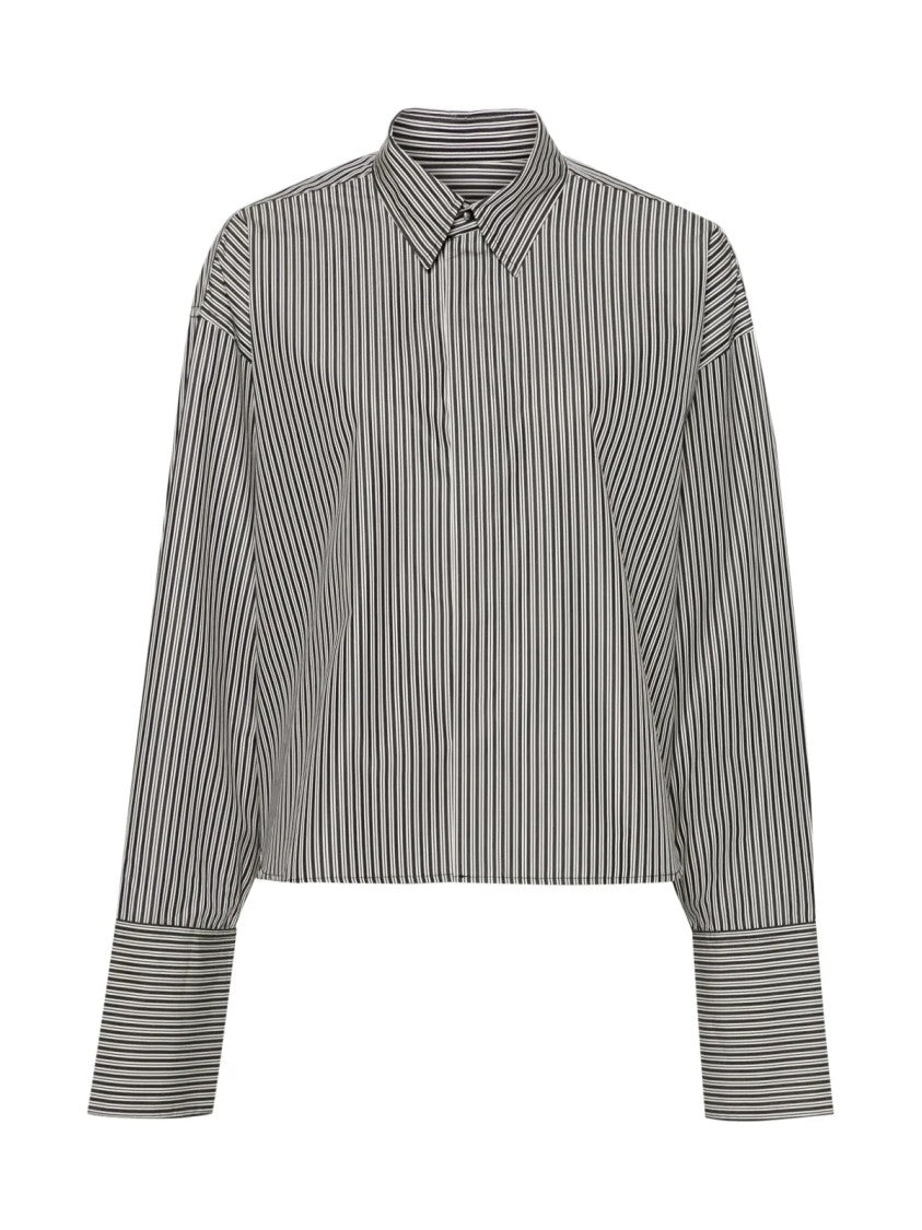 Ami Boxy Fit Striped Shirt
