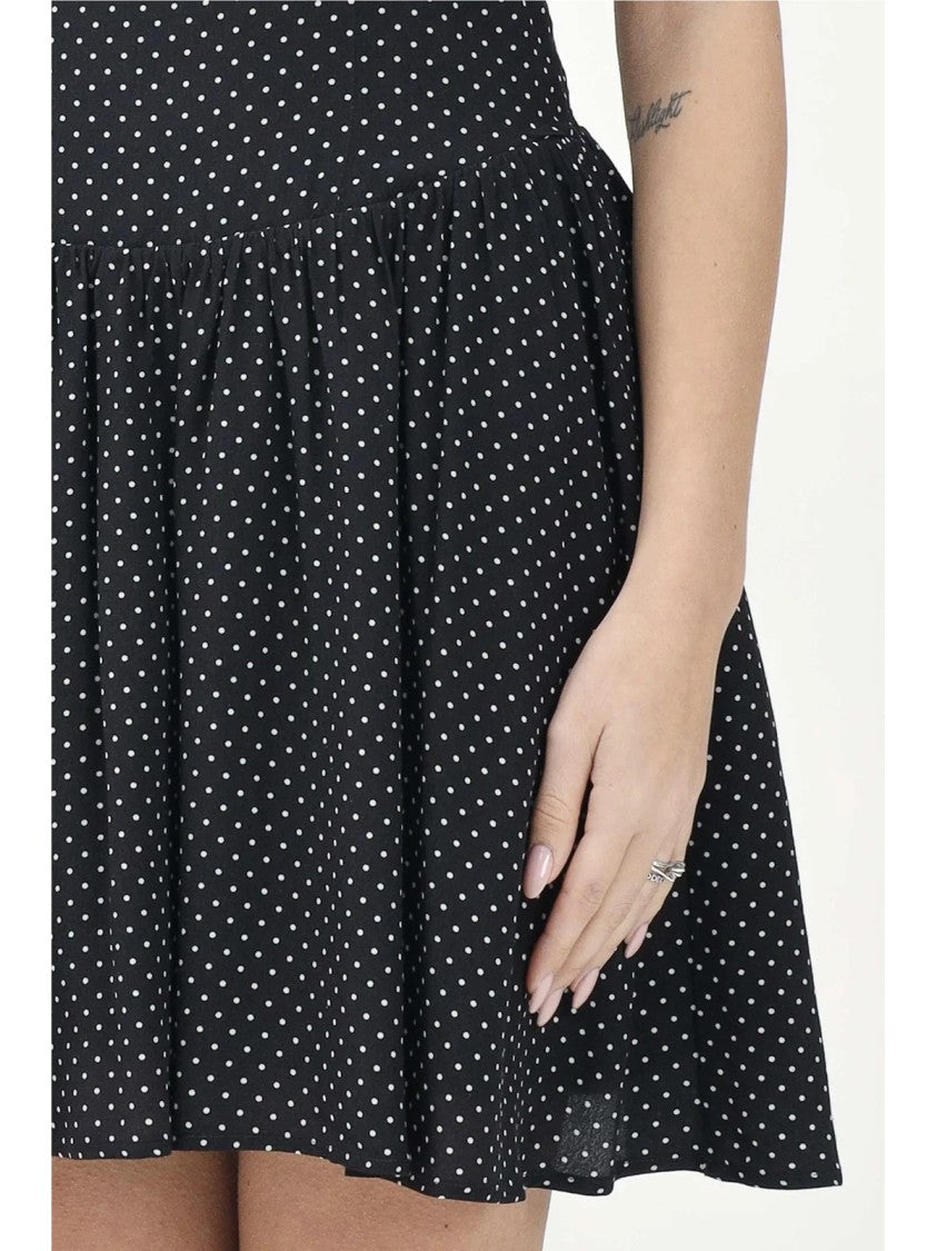 Mar De Margaritas Black Viscose Pinafore Dress