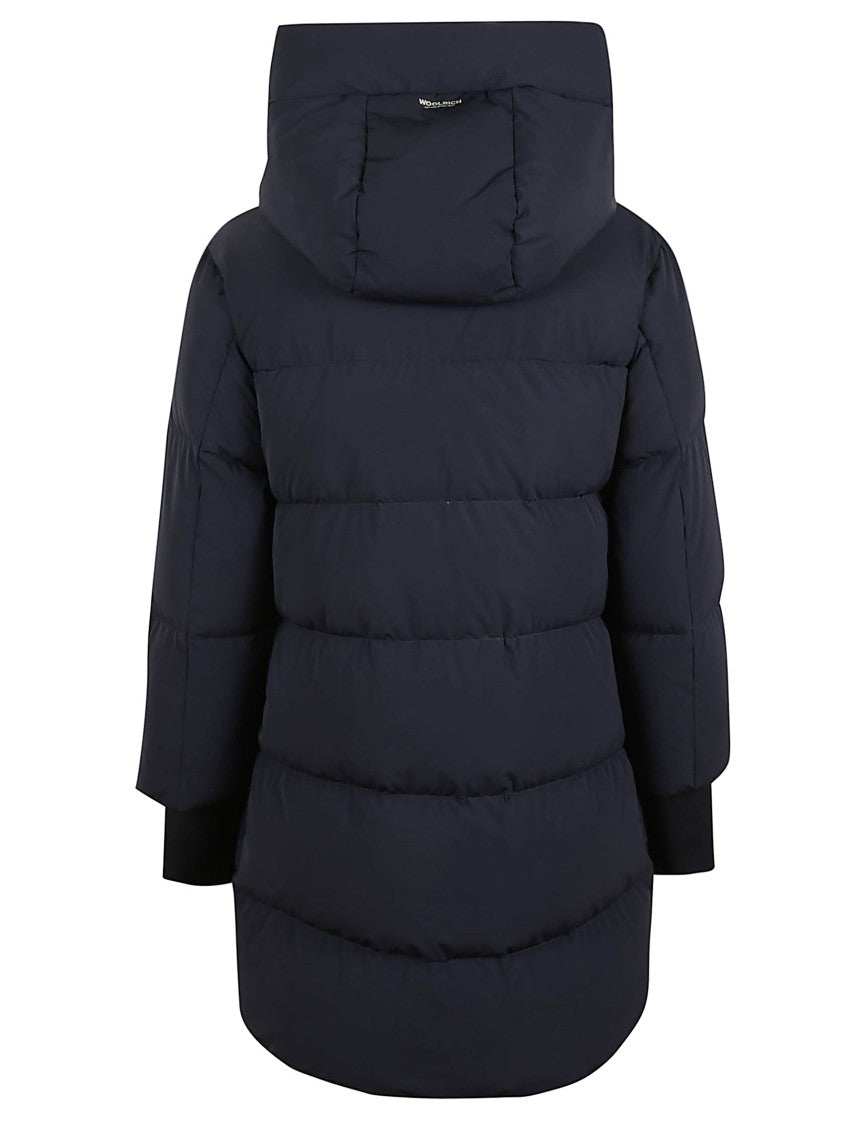 Woolrich Maxi-Length Padded Coat With Flap Pockets And Adjustable Waist