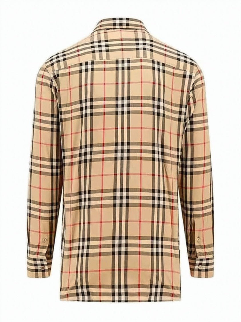 Burberry Classic Check Button-Up Shirt With Pointed Collar