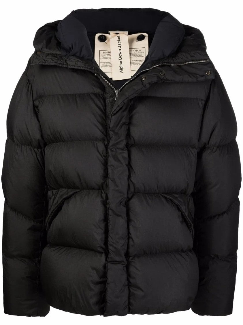 Ten C Quilted Down Jacket With High Collar