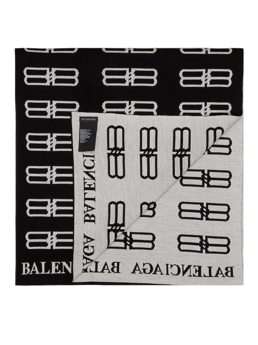 Balenciaga Bb Monogram Logo Blanket Scarf