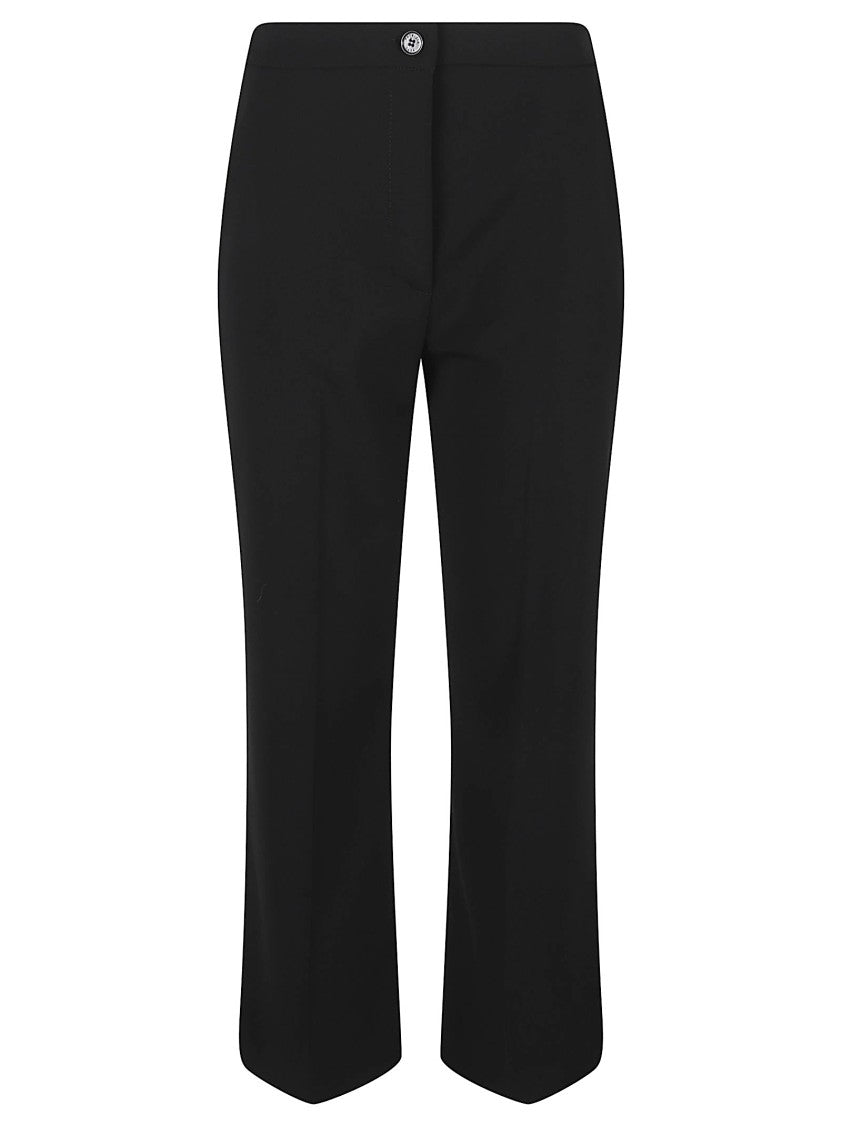 Patrizia Pepe Black Flared Tailored Polyester Pants