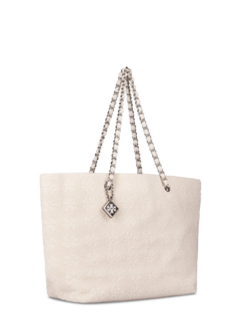 Tory Burch Ella Terry Chain Tote With Textured Diamond Pattern