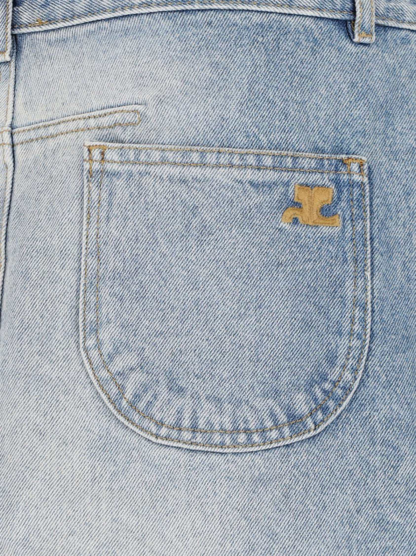 Courrèges Blue Denim Mini Skirt