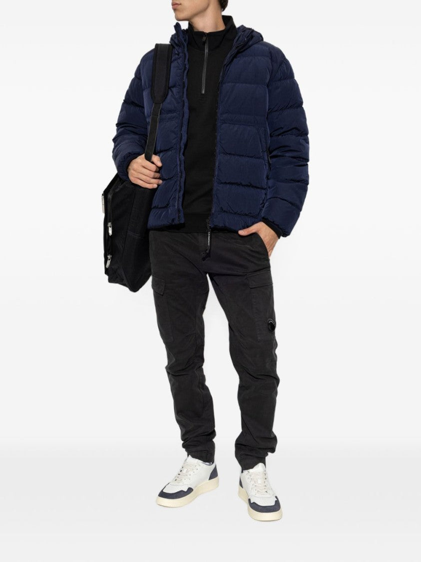 C.P. Company Blue Chrome-R Goggle Hooded Down Jacket