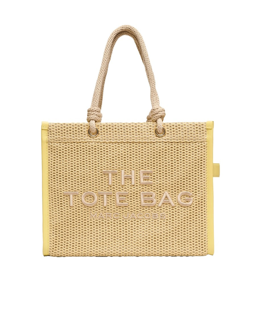 Marc Jacobs Woven Rope Tote Bag With Robust Zip Closure And Textured Finish