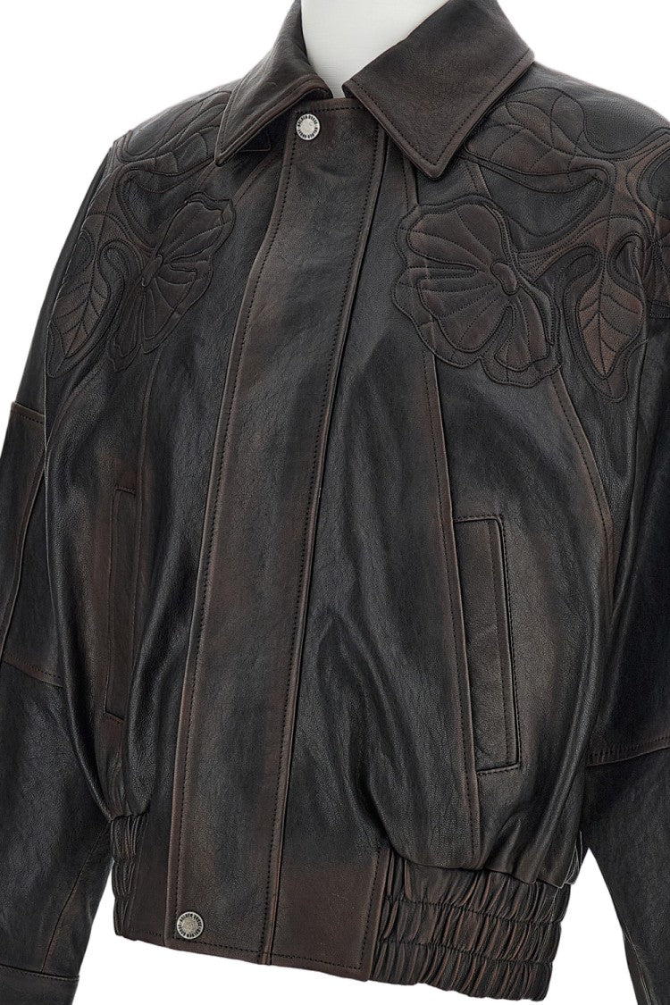 Golden Goose Nappa Leather Jacket With Embroidery