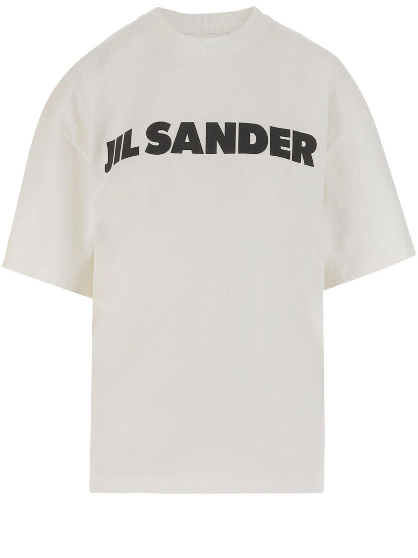 Jil Sander Cotton Jersey T-Shirt With Bold Logo In Contrast