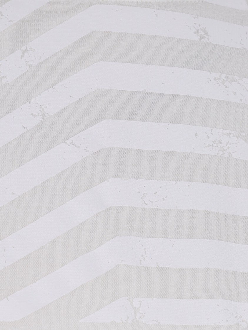 Golden Goose White Flag Lyocell Round Neck T-Shirt