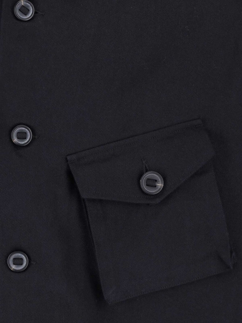 Y-3 Black Structured Flap Pockets Shirt