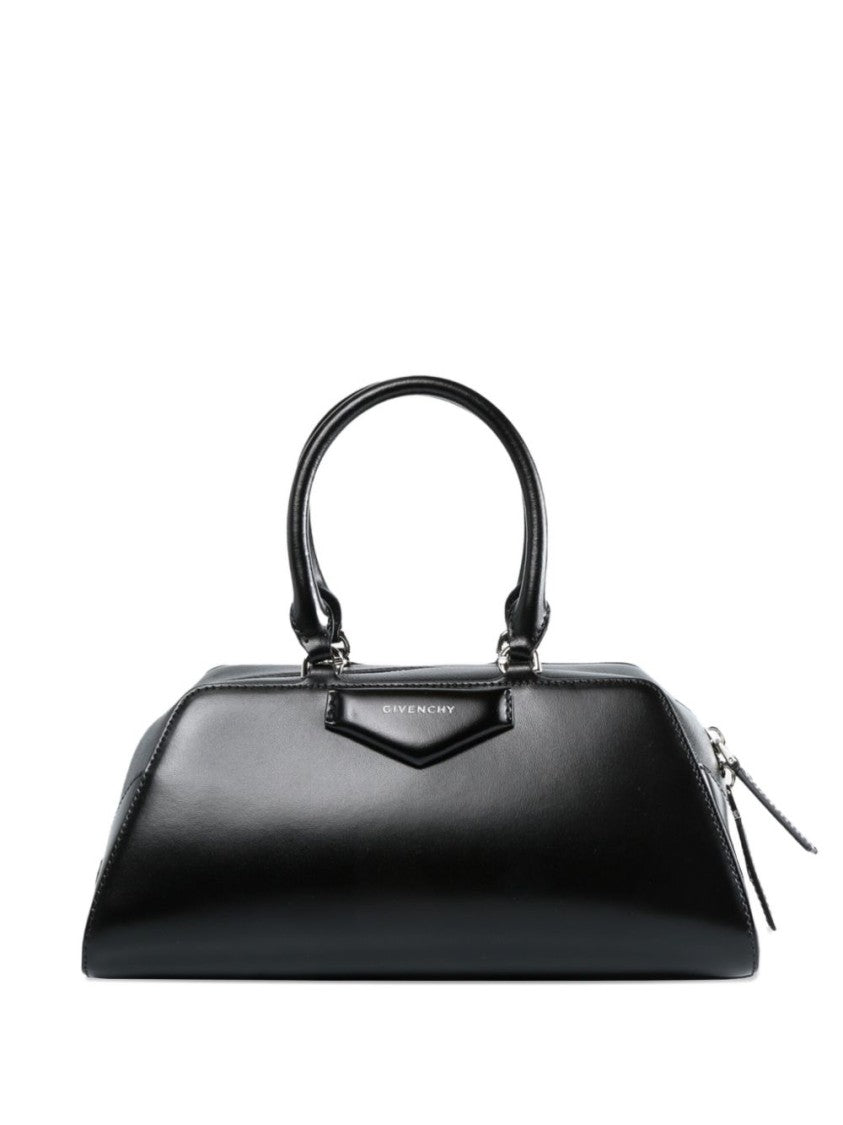 Givenchy Black Glossy Geometric Logo Silk Bag