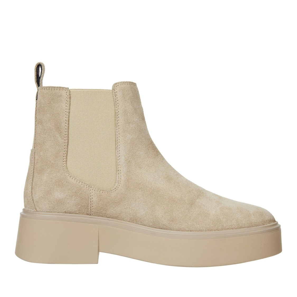 Tommy Hilfiger Beige Elastic Panel Rubber Sole Suede Chelsea Boots