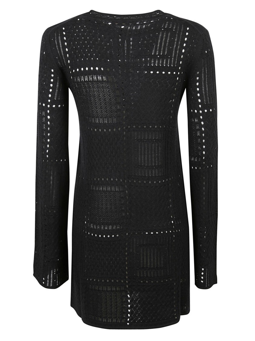 Chloé Refined Black Dress In Luxurious Wool-Cashmere-Silk Blend