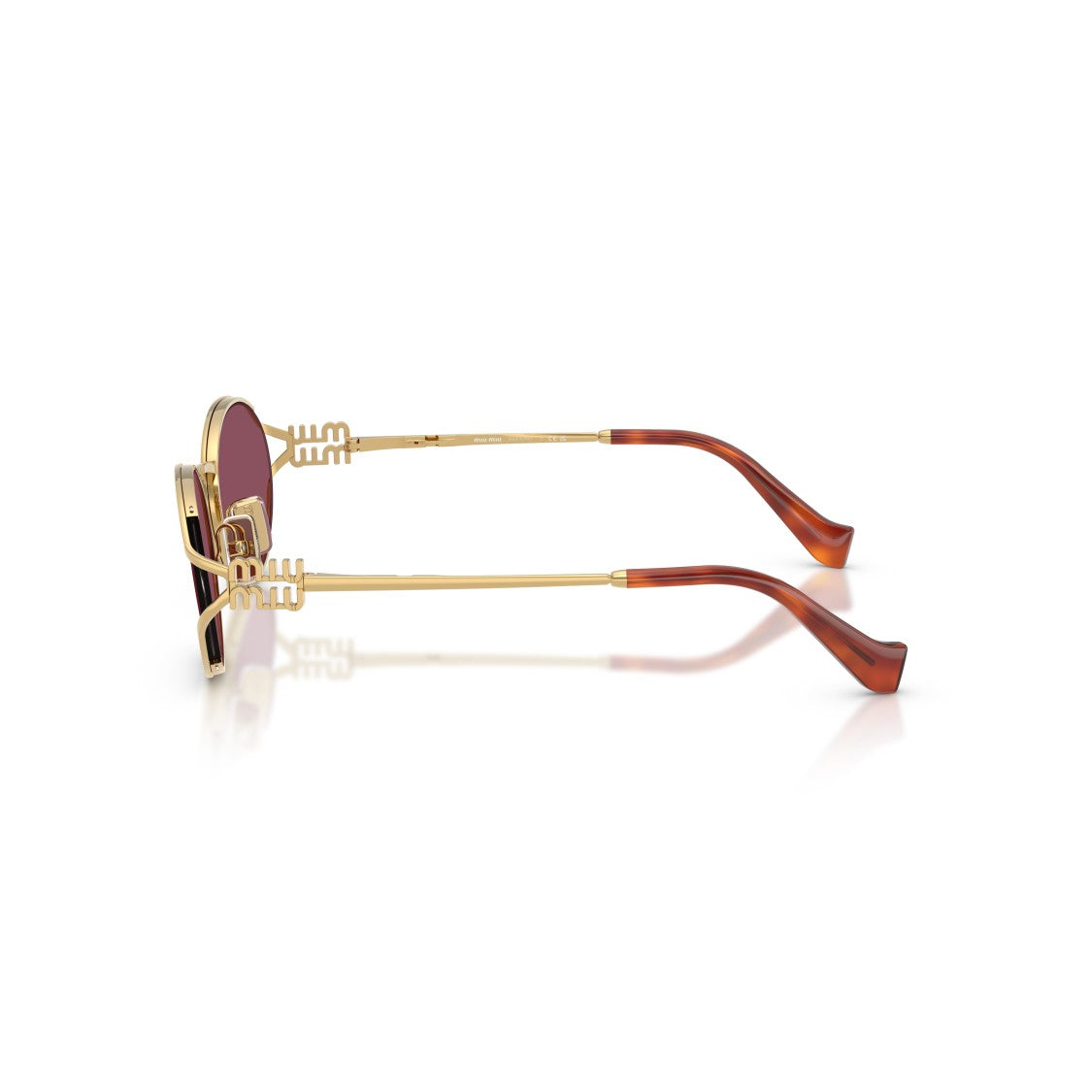 Miu Miu 0Mu 52Ys Burgundy Lens Oval Sunglasses
