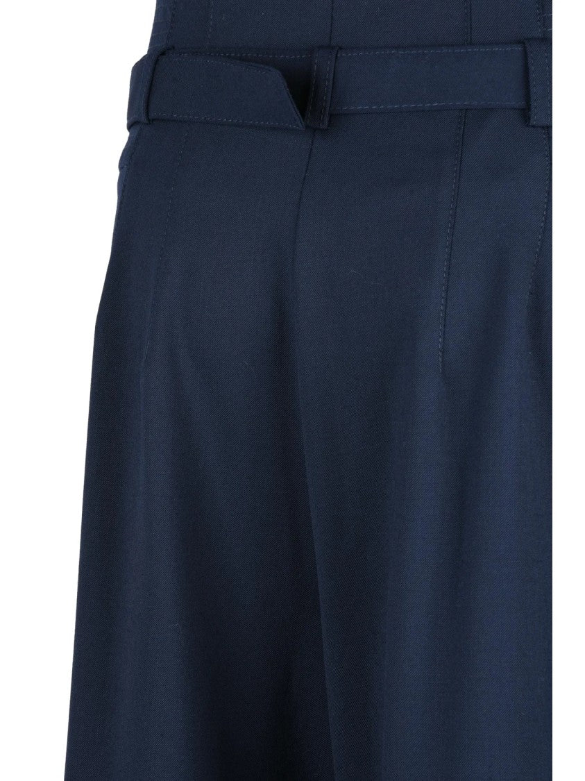 Marella High-Waisted Palazzo Trousers With Pleated Front And Wide Leg