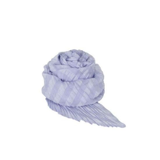 Pleats Please Lightweight Pleated Scarf With Subtle Striped Patterns