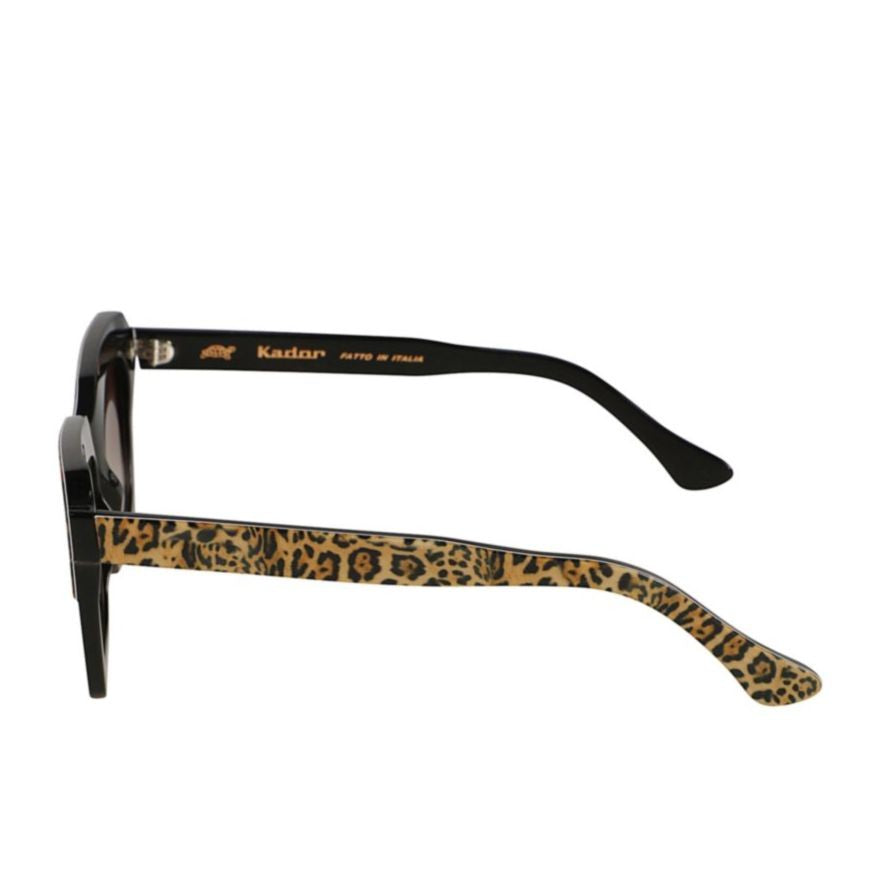 Kador Kallima-S Bold Square Frame Sunglasses With Leopard Print Pattern