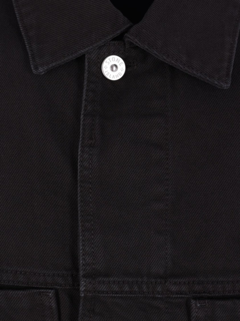 Stone Island Cropped Black Cotton Jacket