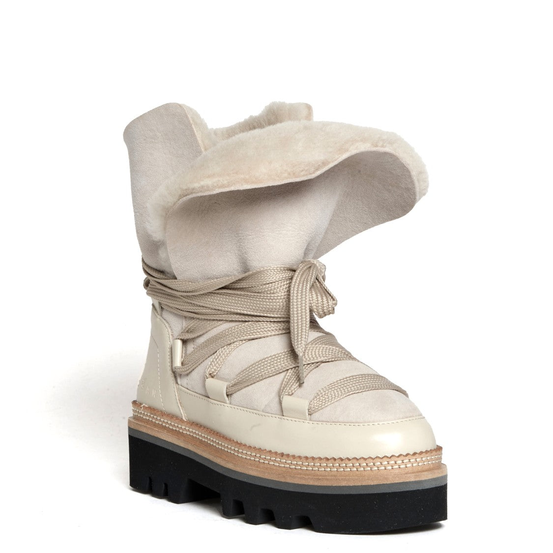 Hogan Beige Sheepskin Ankle Boot