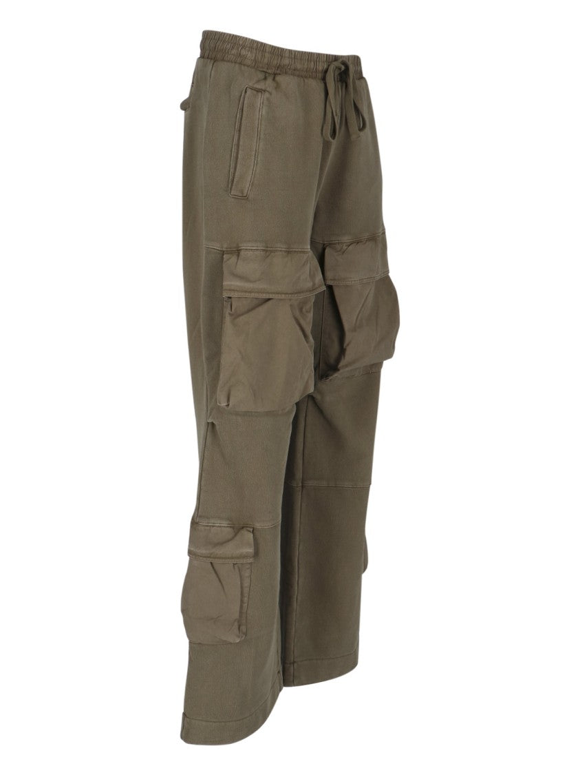 Entire Studios Green Cotton Cargo Sweatpants With Drawstring Closure