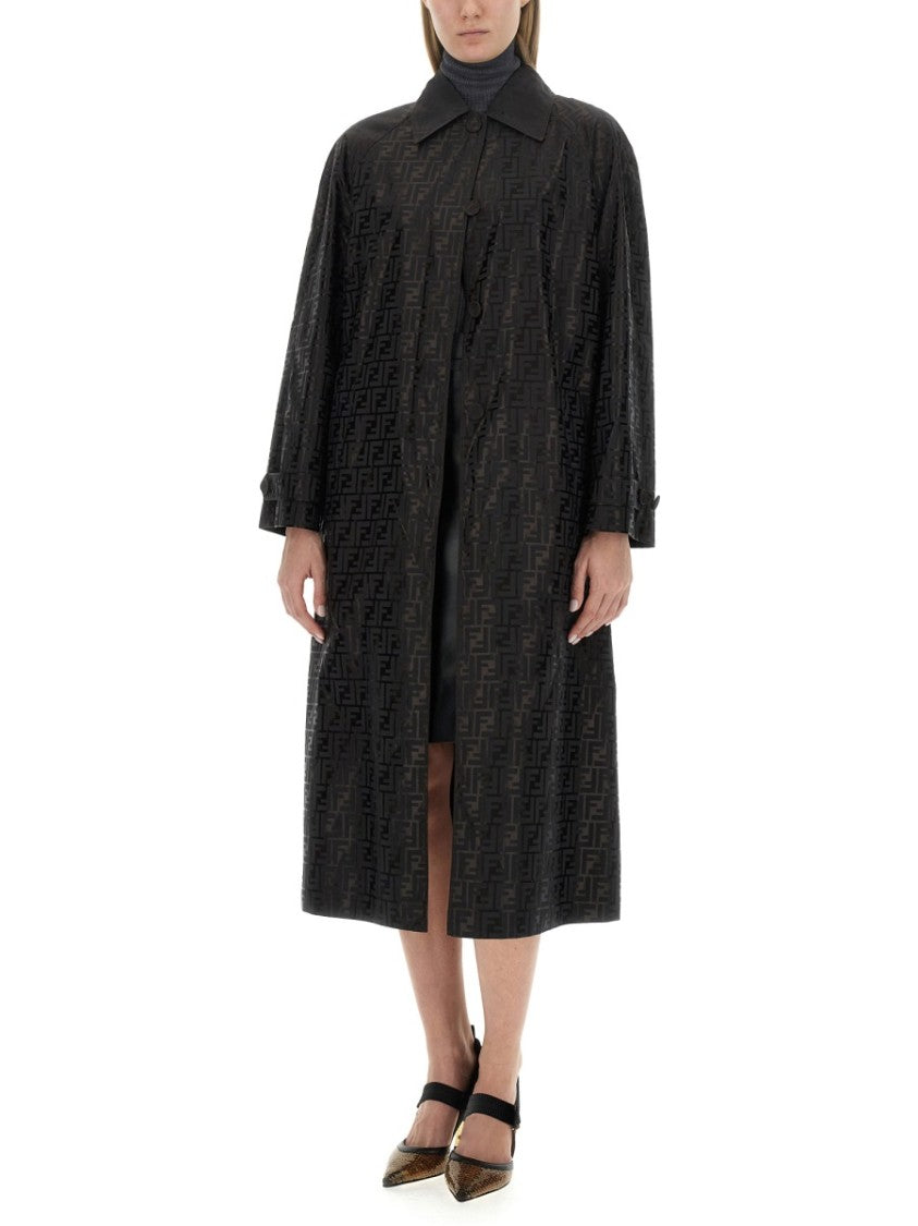 Fendi Knee-Length Black Leather Skirt