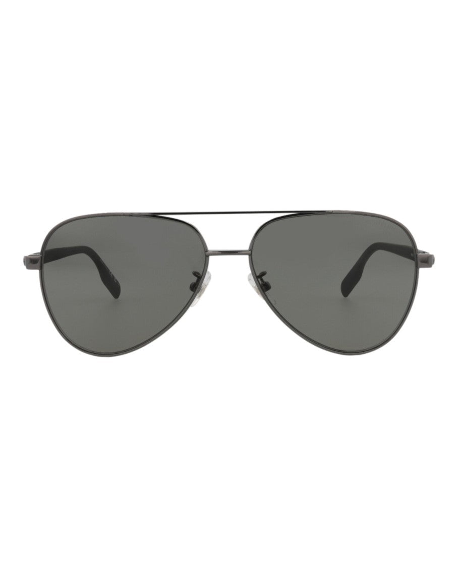 Montblanc Aviator-Frame Metal Sunglasses With Rubber Temple Tips