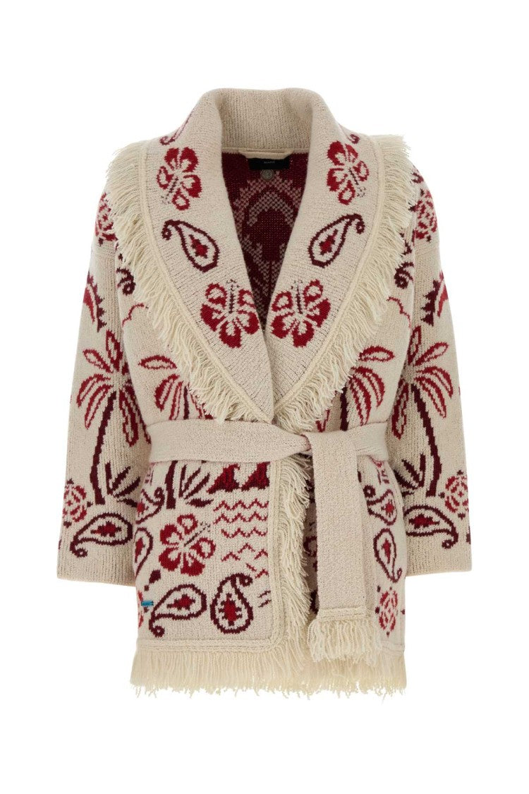 Alanui Embroidered Wool Blend Glimpse Of Eden Cardigan