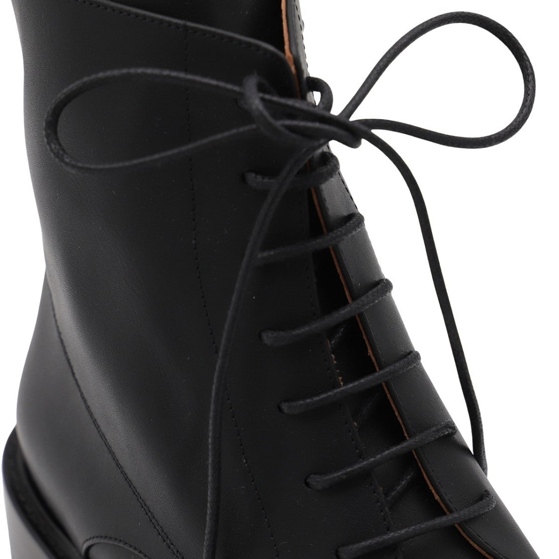 Malone Souliers Smooth Black Leather Lace-Up Boots With Sole