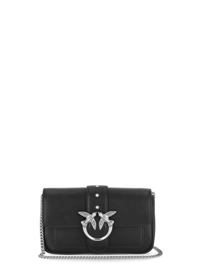 Pinko Black Leather Shoulder Bag