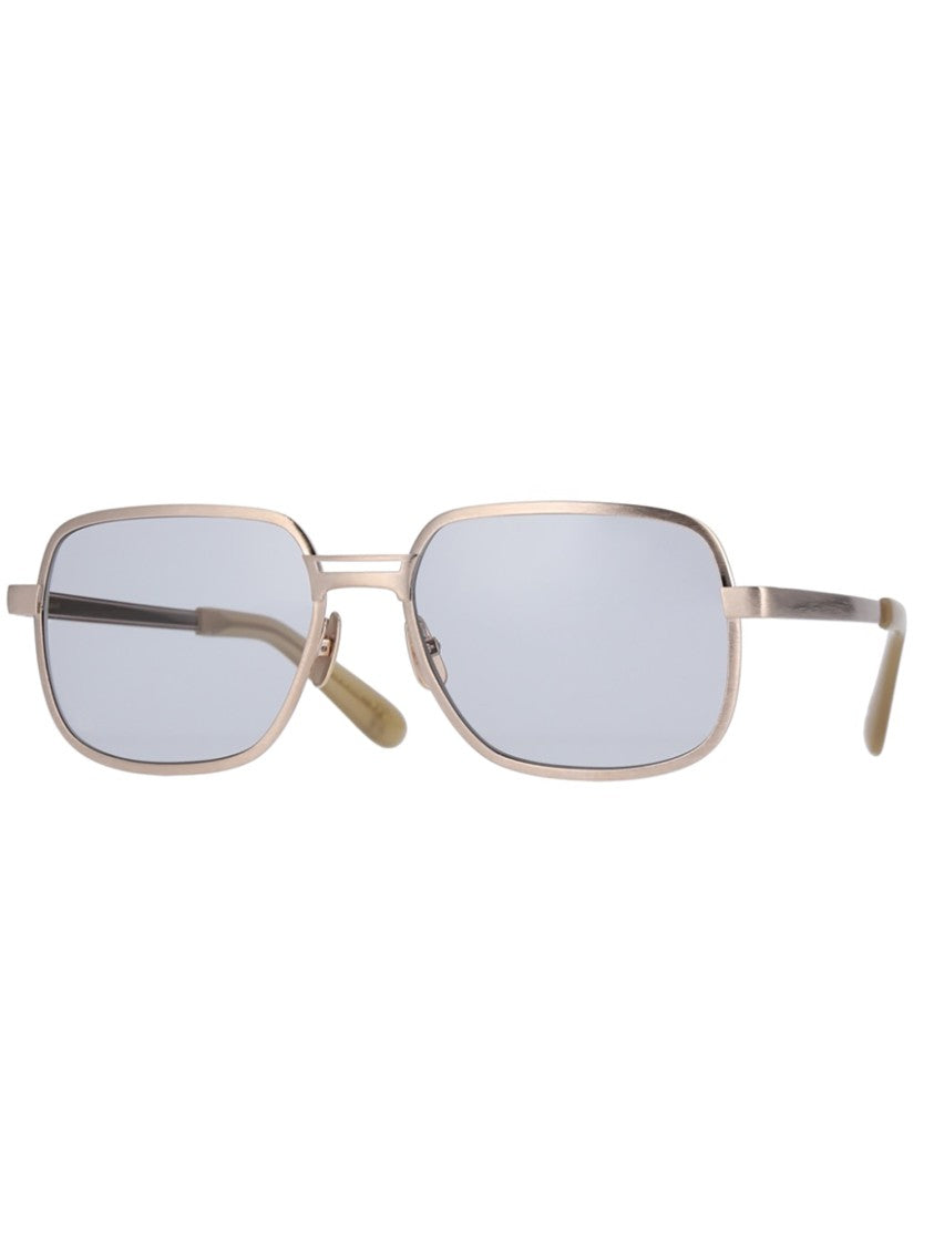 Yellows Plus Square Metallic Frame Sunglasses With Elegant Temples