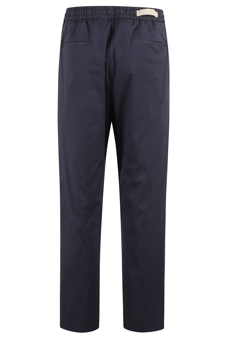 Briglia Cropped Blue Popeline Pants With Elasticized Waistband
