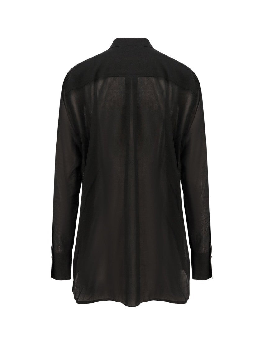 Totême Long-Sleeved Blouse With Mandarin Collar